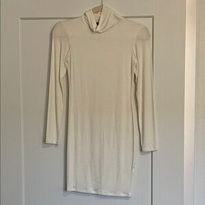 Naked Wardrobe Cream Long Sleeve Dress